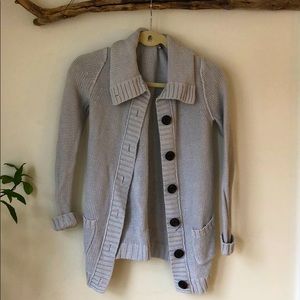 🐆 J Crew Grey Woven Cotton & Linen Cardigan